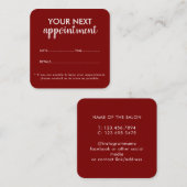 Trendy Modern Salon Appointment Reminder Card Afsprakenkaartje (Voorkant / Achterkant)