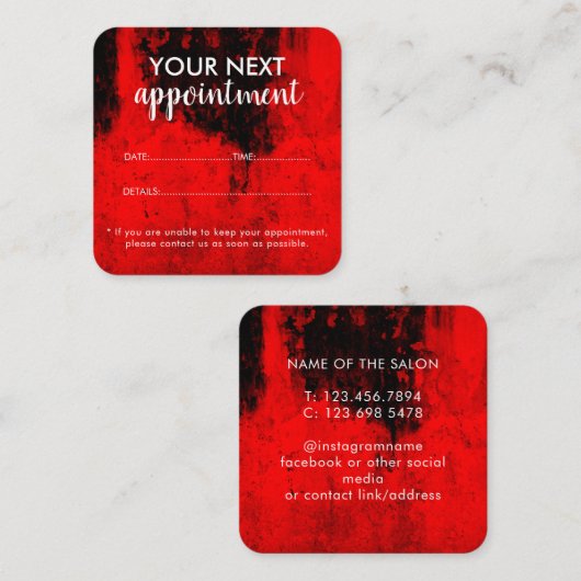 Trendy Modern Salon Appointment Reminder Card Afsprakenkaartje (Voorkant / Achterkant)