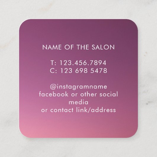 Trendy Modern Salon Appointment Reminder Card Afsprakenkaartje (Achterkant)