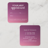 Trendy Modern Salon Appointment Reminder Card Afsprakenkaartje (Voorkant / Achterkant)