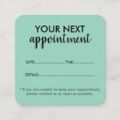 Trendy Modern Salon Appointment Reminder Card Afsprakenkaartje (Voorkant)
