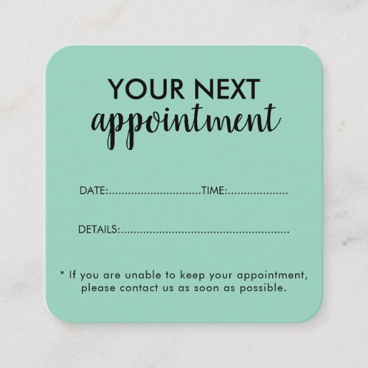 Trendy Modern Salon Appointment Reminder Card Afsprakenkaartje (Voorkant)