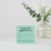 Trendy Modern Salon Appointment Reminder Card Afsprakenkaartje (Staand voorkant)