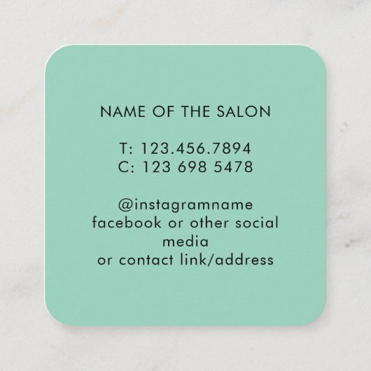 Trendy Modern Salon Appointment Reminder Card Afsprakenkaartje (Achterkant)