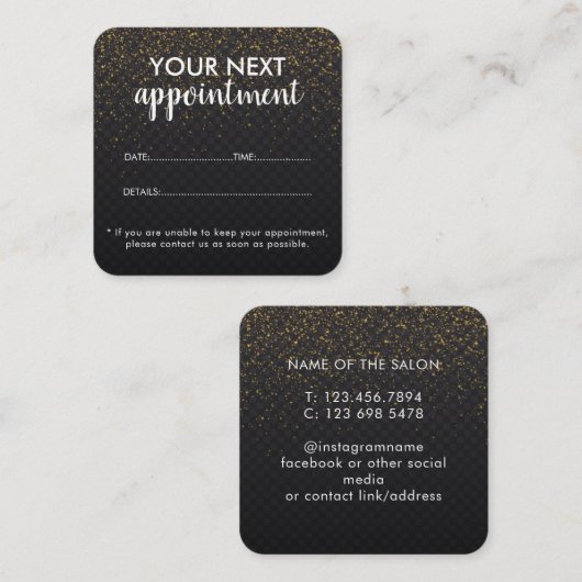 Trendy Modern Salon Appointment Reminder Card Afsprakenkaartje (Voorkant / Achterkant)