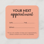 Trendy Modern Salon Appointment Reminder Card Afsprakenkaartje (Voorkant)