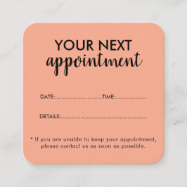Trendy Modern Salon Appointment Reminder Card Afsprakenkaartje