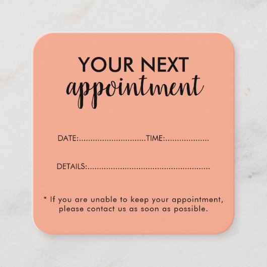 Trendy Modern Salon Appointment Reminder Card Afsprakenkaartje (Voorkant)