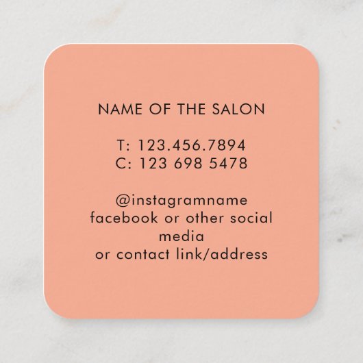 Trendy Modern Salon Appointment Reminder Card Afsprakenkaartje (Achterkant)