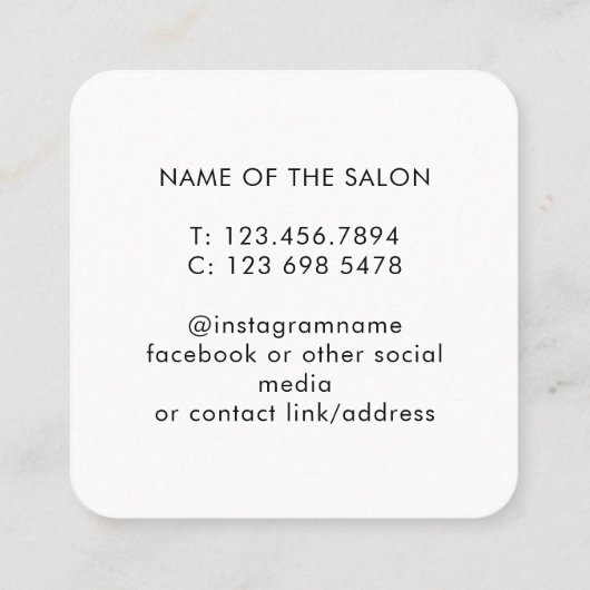 Trendy Modern Salon Appointment Reminder Card Afsprakenkaartje (Achterkant)