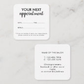 Trendy Modern Salon Appointment Reminder Card Afsprakenkaartje (Voorkant / Achterkant)