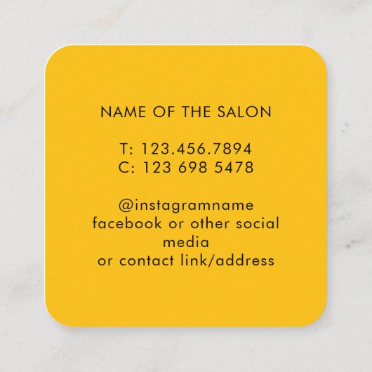 Trendy Modern Salon Appointment Reminder Card Afsprakenkaartje (Achterkant)