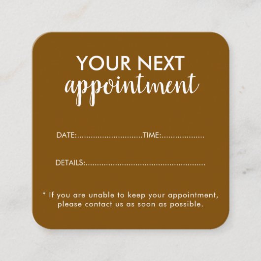 Trendy Modern Salon Appointment Reminder Card Afsprakenkaartje (Voorkant)
