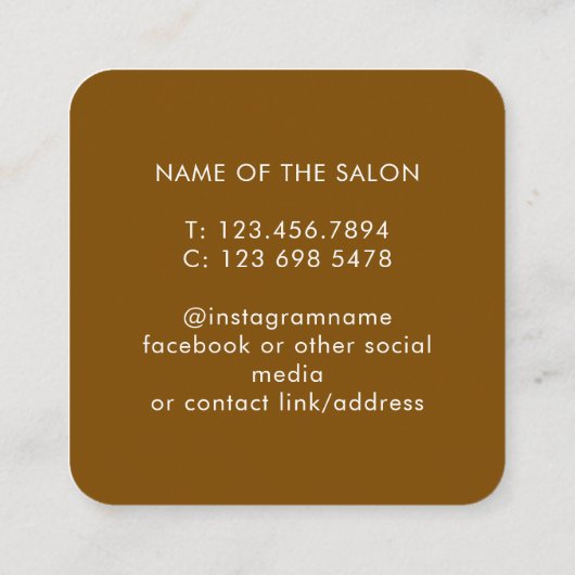 Trendy Modern Salon Appointment Reminder Card Afsprakenkaartje (Achterkant)