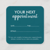 Trendy Modern Salon Appointment Reminder Card Afsprakenkaartje (Voorkant)