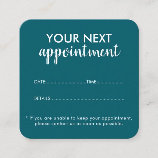 Trendy Modern Salon Appointment Reminder Card Afsprakenkaartje (Voorkant)