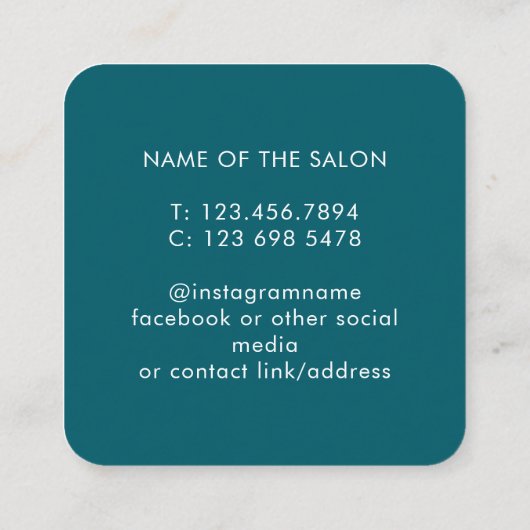 Trendy Modern Salon Appointment Reminder Card Afsprakenkaartje (Achterkant)