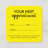 Trendy Modern Salon Appointment Reminder Card Afsprakenkaartje (Voorkant)