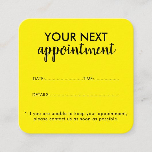Trendy Modern Salon Appointment Reminder Card Afsprakenkaartje (Voorkant)