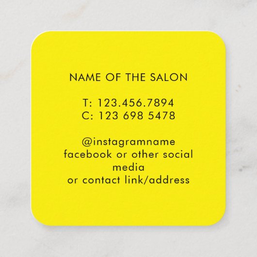 Trendy Modern Salon Appointment Reminder Card Afsprakenkaartje (Achterkant)