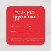 Trendy Modern Salon Appointment Reminder Card Afsprakenkaartje (Voorkant)