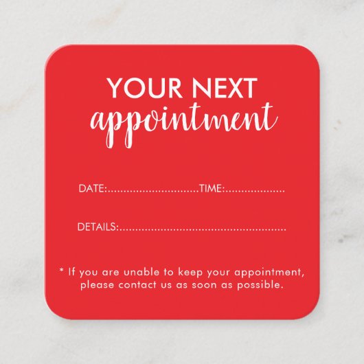 Trendy Modern Salon Appointment Reminder Card Afsprakenkaartje (Voorkant)