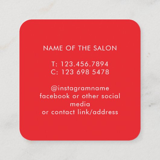 Trendy Modern Salon Appointment Reminder Card Afsprakenkaartje (Achterkant)