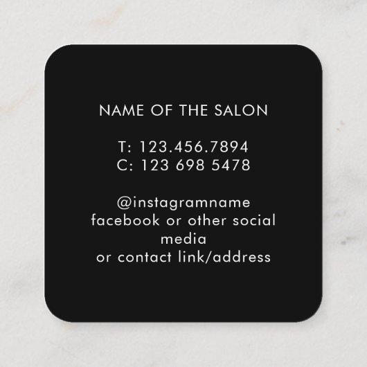 Trendy Modern Salon Appointment Reminder Card Afsprakenkaartje (Achterkant)