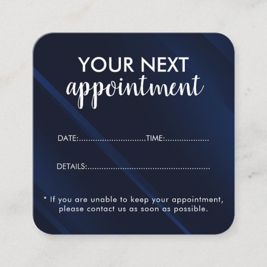 Trendy Modern Salon Appointment Reminder Card Afsprakenkaartje (Voorkant)