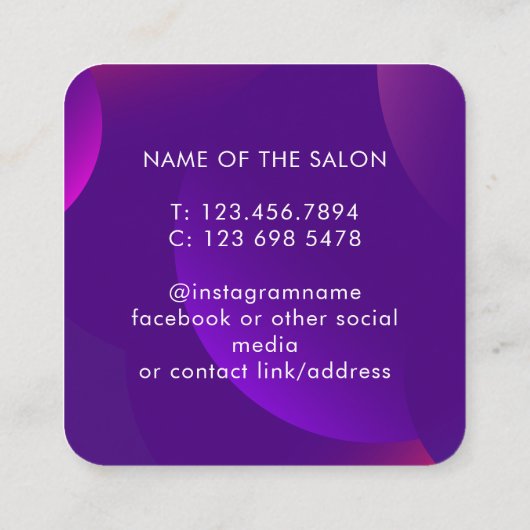 Trendy Modern Salon Appointment Reminder Card Afsprakenkaartje (Achterkant)