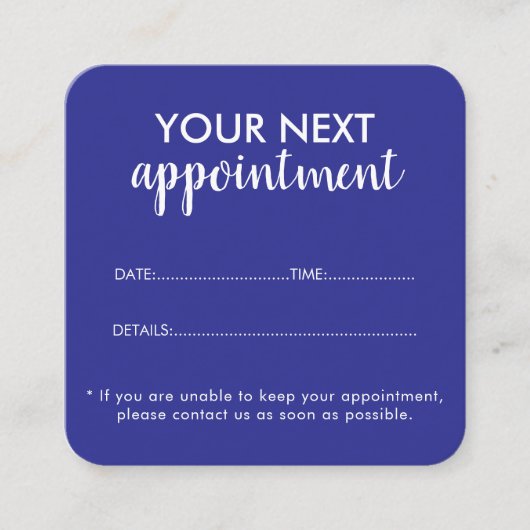 Trendy Modern Salon Appointment Reminder Card Afsprakenkaartje (Voorkant)