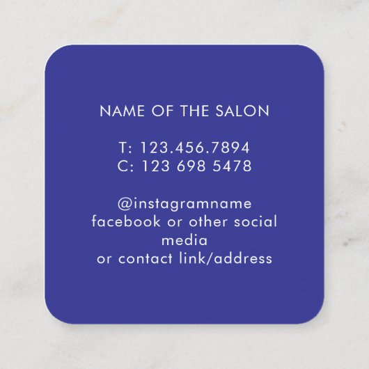 Trendy Modern Salon Appointment Reminder Card Afsprakenkaartje (Achterkant)