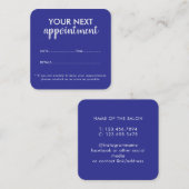 Trendy Modern Salon Appointment Reminder Card Afsprakenkaartje (Voorkant / Achterkant)