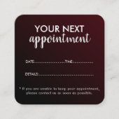 Trendy Modern Salon Appointment Reminder Card Afsprakenkaartje (Voorkant)