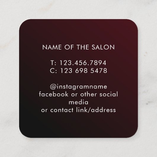 Trendy Modern Salon Appointment Reminder Card Afsprakenkaartje (Achterkant)