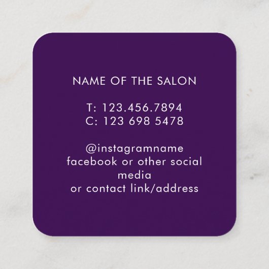 Trendy Modern Salon Appointment Reminder Card Afsprakenkaartje (Achterkant)