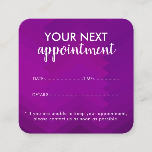 Trendy Modern Salon Appointment Reminder Card Afsprakenkaartje (Voorkant)
