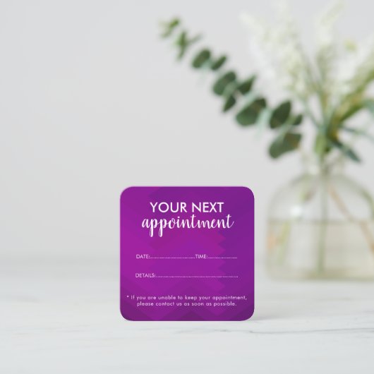 Trendy Modern Salon Appointment Reminder Card Afsprakenkaartje (Staand voorkant)