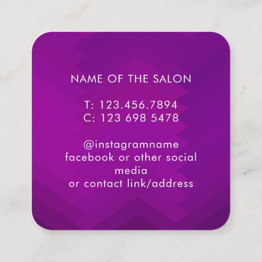 Trendy Modern Salon Appointment Reminder Card Afsprakenkaartje (Achterkant)
