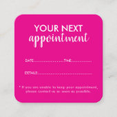 Trendy Modern Salon Appointment Reminder Card Afsprakenkaartje (Voorkant)