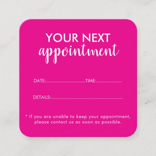 Trendy Modern Salon Appointment Reminder Card Afsprakenkaartje (Voorkant)