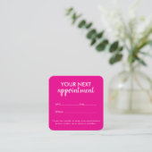 Trendy Modern Salon Appointment Reminder Card Afsprakenkaartje (Staand voorkant)