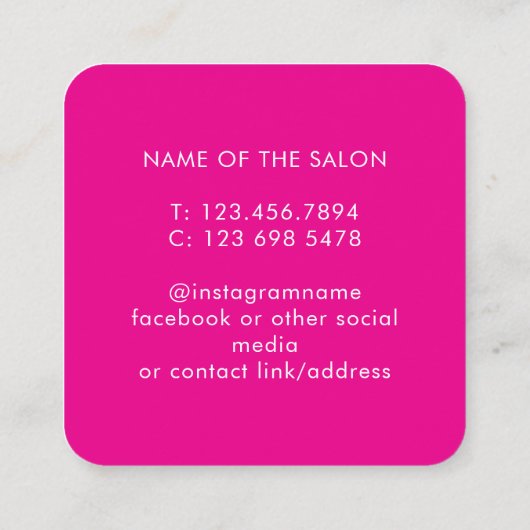 Trendy Modern Salon Appointment Reminder Card Afsprakenkaartje (Achterkant)