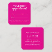 Trendy Modern Salon Appointment Reminder Card Afsprakenkaartje (Voorkant / Achterkant)