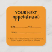 Trendy Modern Salon Appointment Reminder Card Afsprakenkaartje (Voorkant)