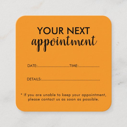 Trendy Modern Salon Appointment Reminder Card Afsprakenkaartje (Voorkant)