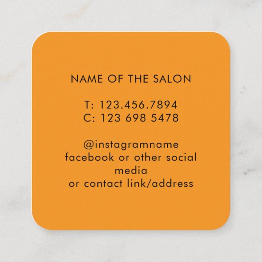 Trendy Modern Salon Appointment Reminder Card Afsprakenkaartje (Achterkant)