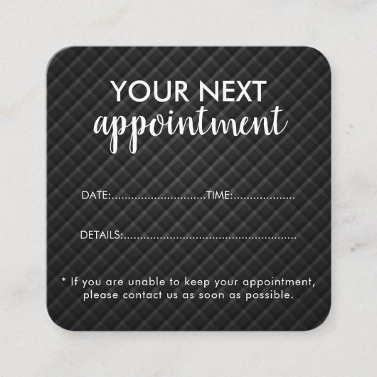 Trendy Modern Salon Appointment Reminder Card Afsprakenkaartje (Voorkant)