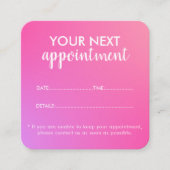Trendy Modern Salon Appointment Reminder Card Afsprakenkaartje (Voorkant)