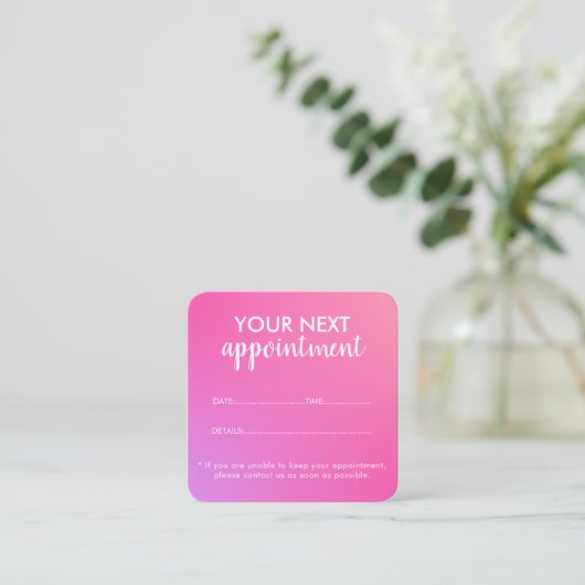 Trendy Modern Salon Appointment Reminder Card Afsprakenkaartje (Staand voorkant)
